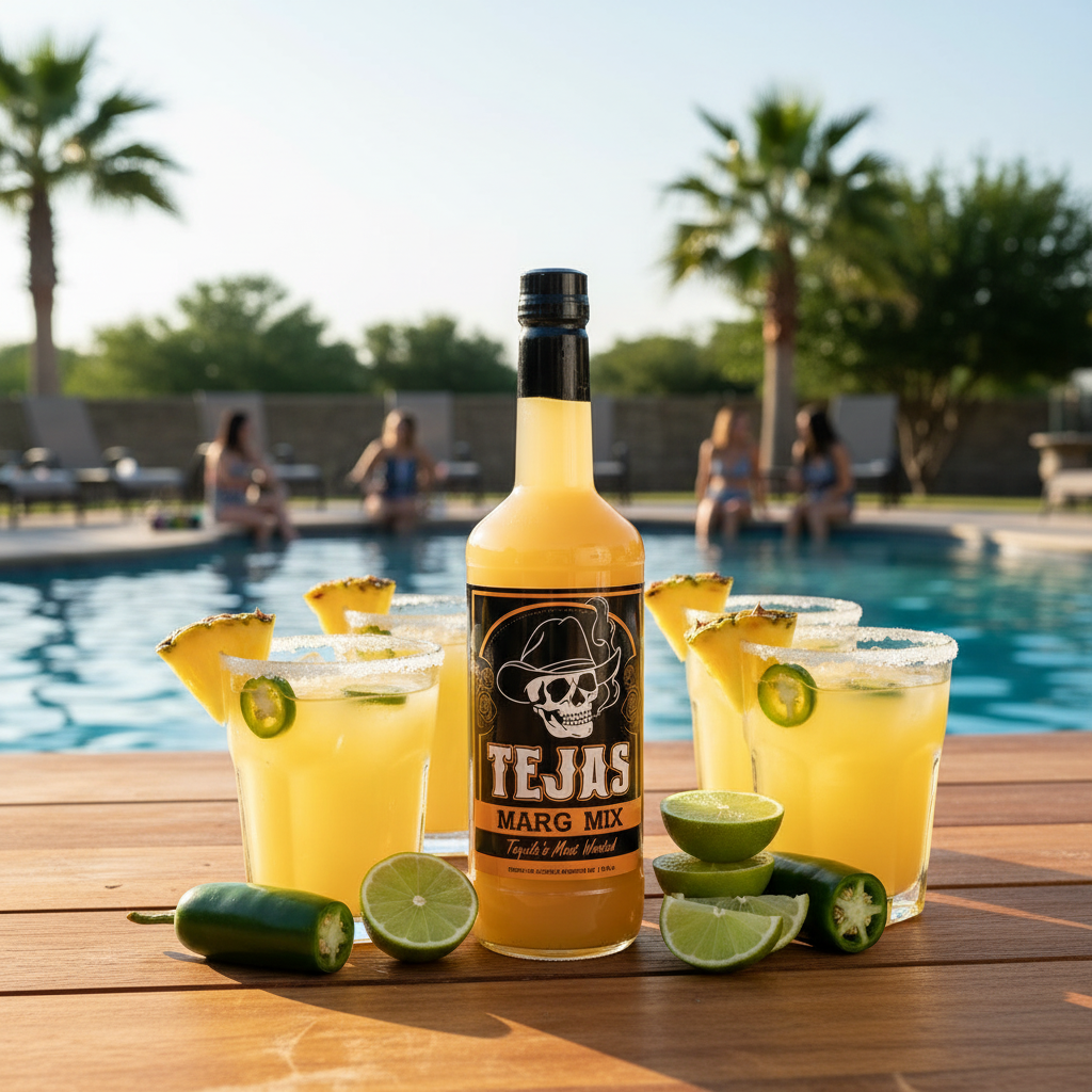 Patio pool party lifestyle shot